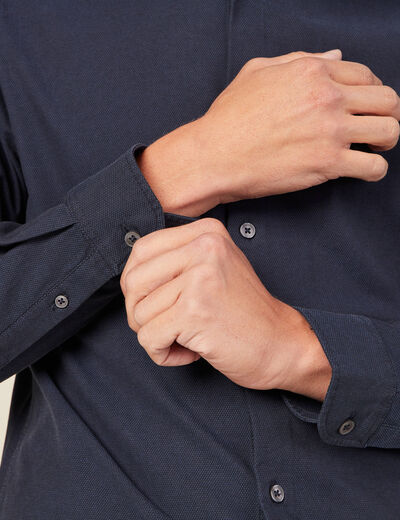 Chemise éco-responsable bleu foncé homme