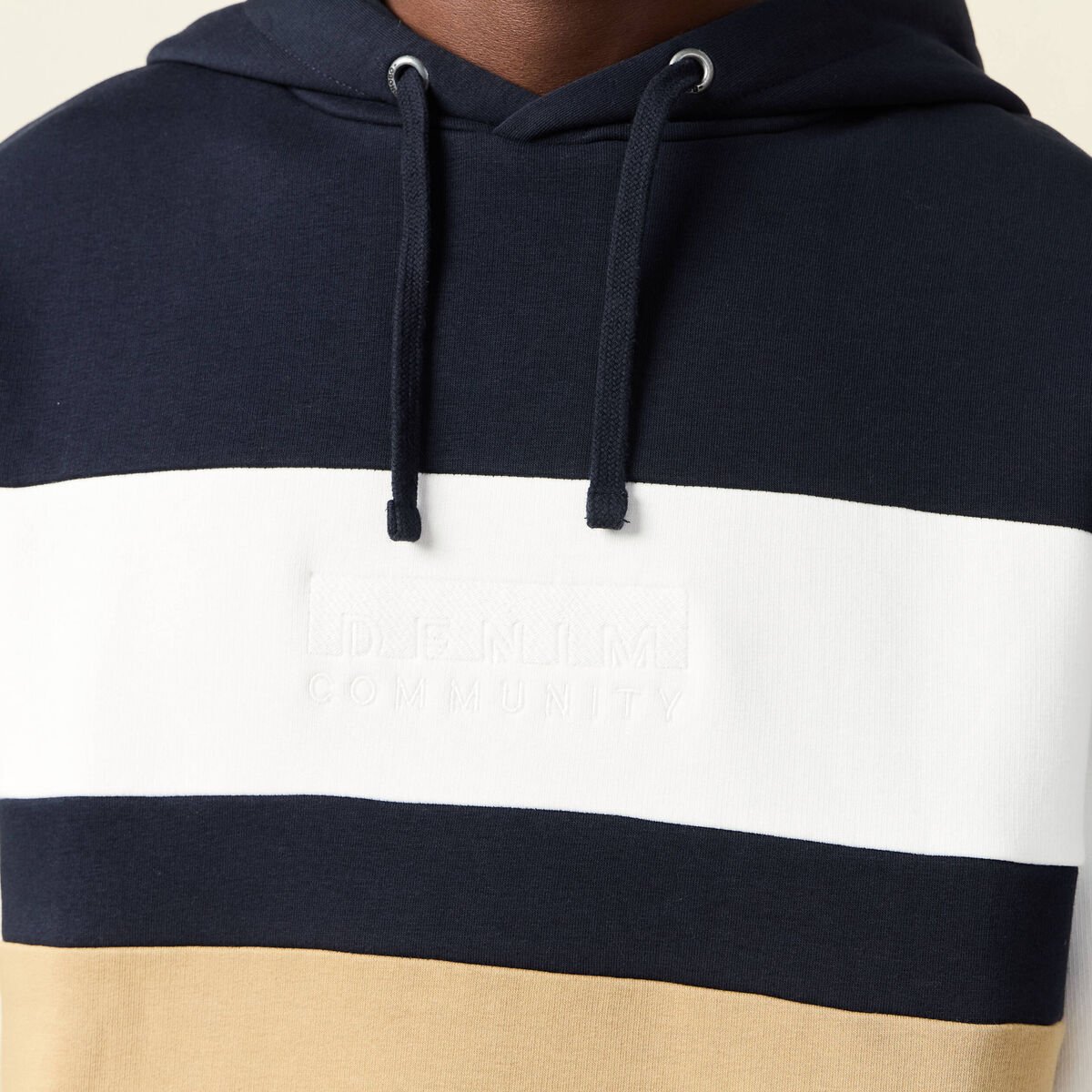 Sweat à capuche 1 poche bleu marine homme