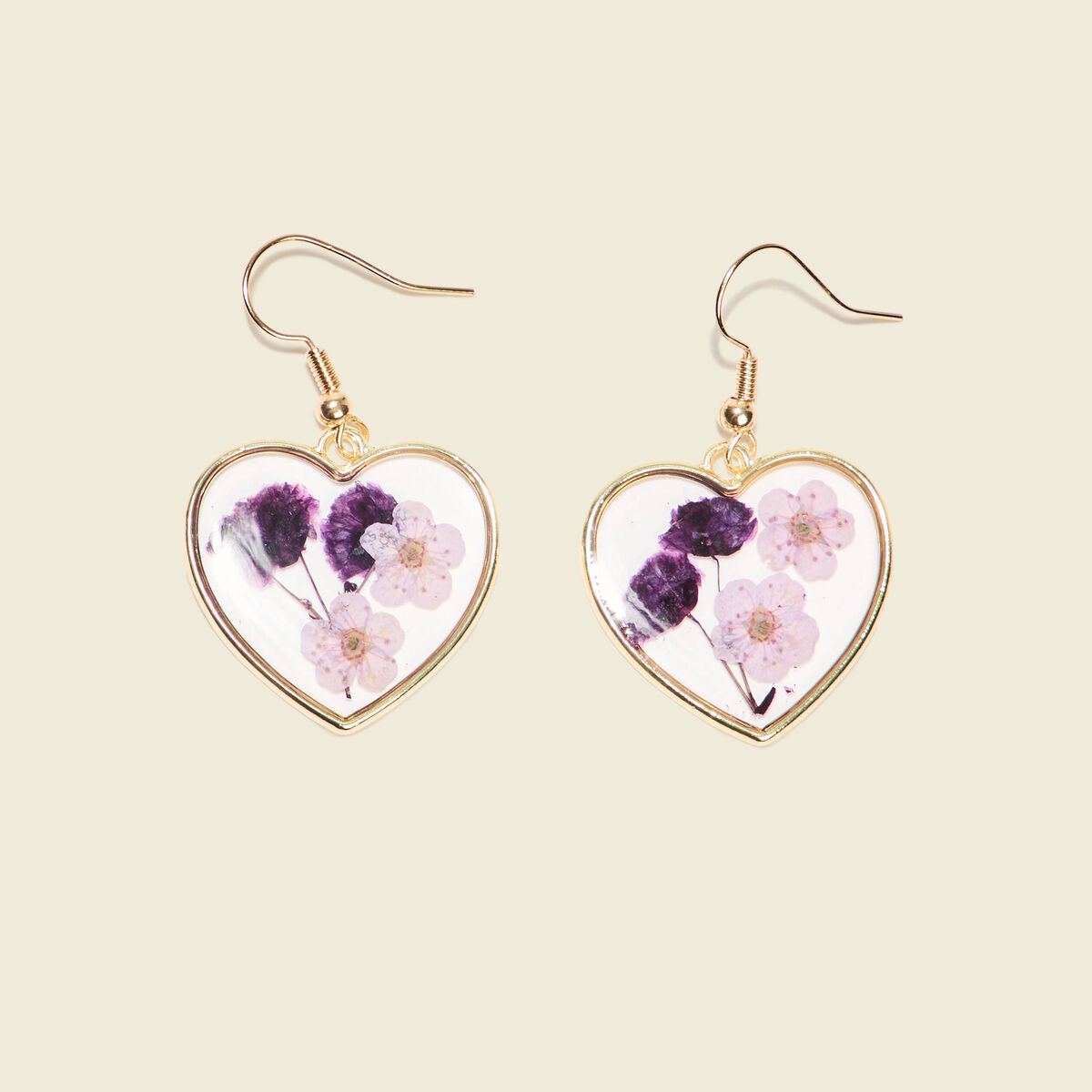 Boucles d'oreilles pendantes vieux rose femme
