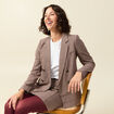 Veste blazer double boutonnage beige femme