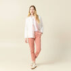 Pantalon chino velours côtelé rouge clair femme