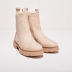 Bottines chelsea crantées creme femme