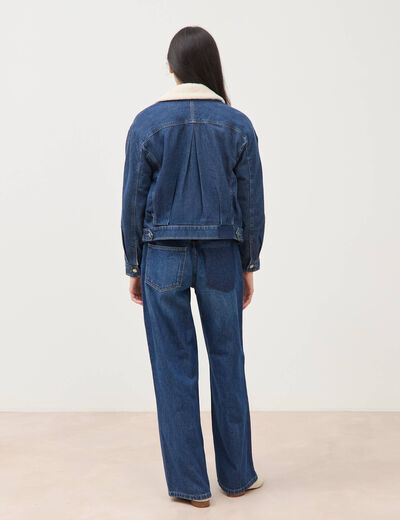 Blouson oversize en jeans doubl&eacute; denim stone femme