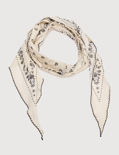 Foulard en coton noir femme