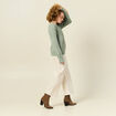 Pull manches longues vert kaki femme