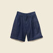 Bermuda droit pinces en jean denim brut femme