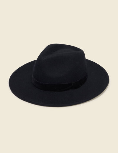 Chapeau en laine noir femme