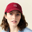 Casquette brod&eacute;e prune femme