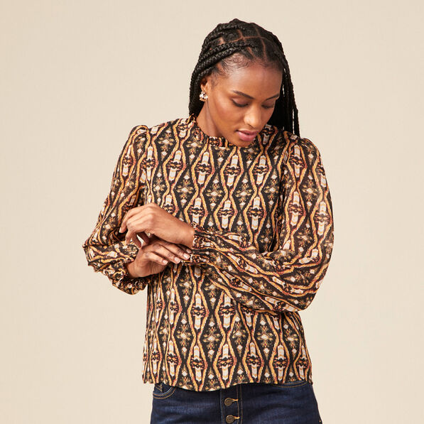Blouse éco-responsable camel femme