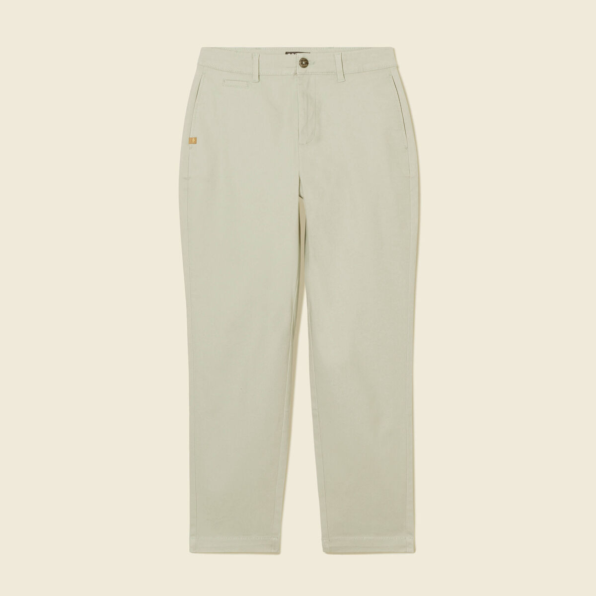 Pantalon chino fluide vert olive femme