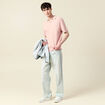 Polo manches courtes rose pastel homme