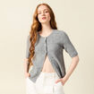 Gilet manches courtes gris clair femme