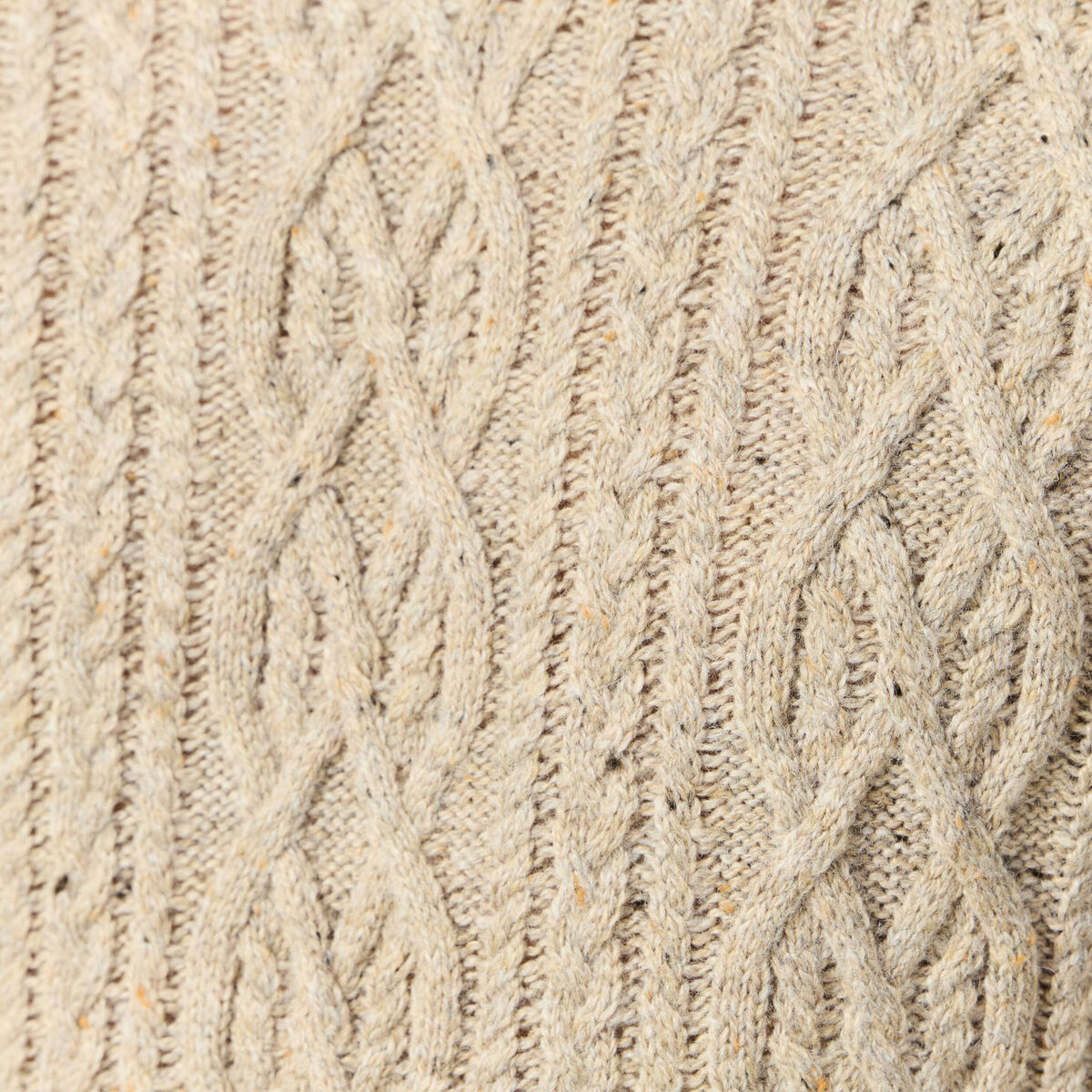 Pull col rond beige homme