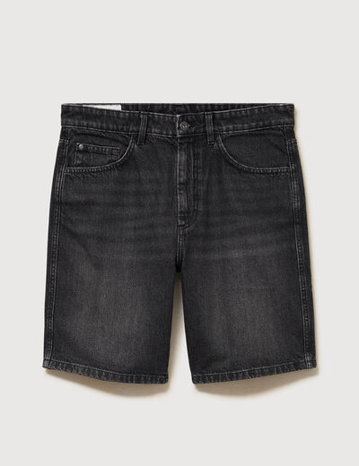 Bermuda en jean coton denim snow noir homme