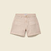 Short en jean taille haute beige femme