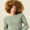 Pull manches longues vert kaki femme