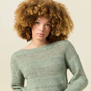 Pull manches longues vert kaki femme