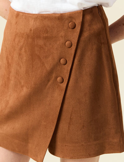 Jupe-short taille haute camel femme