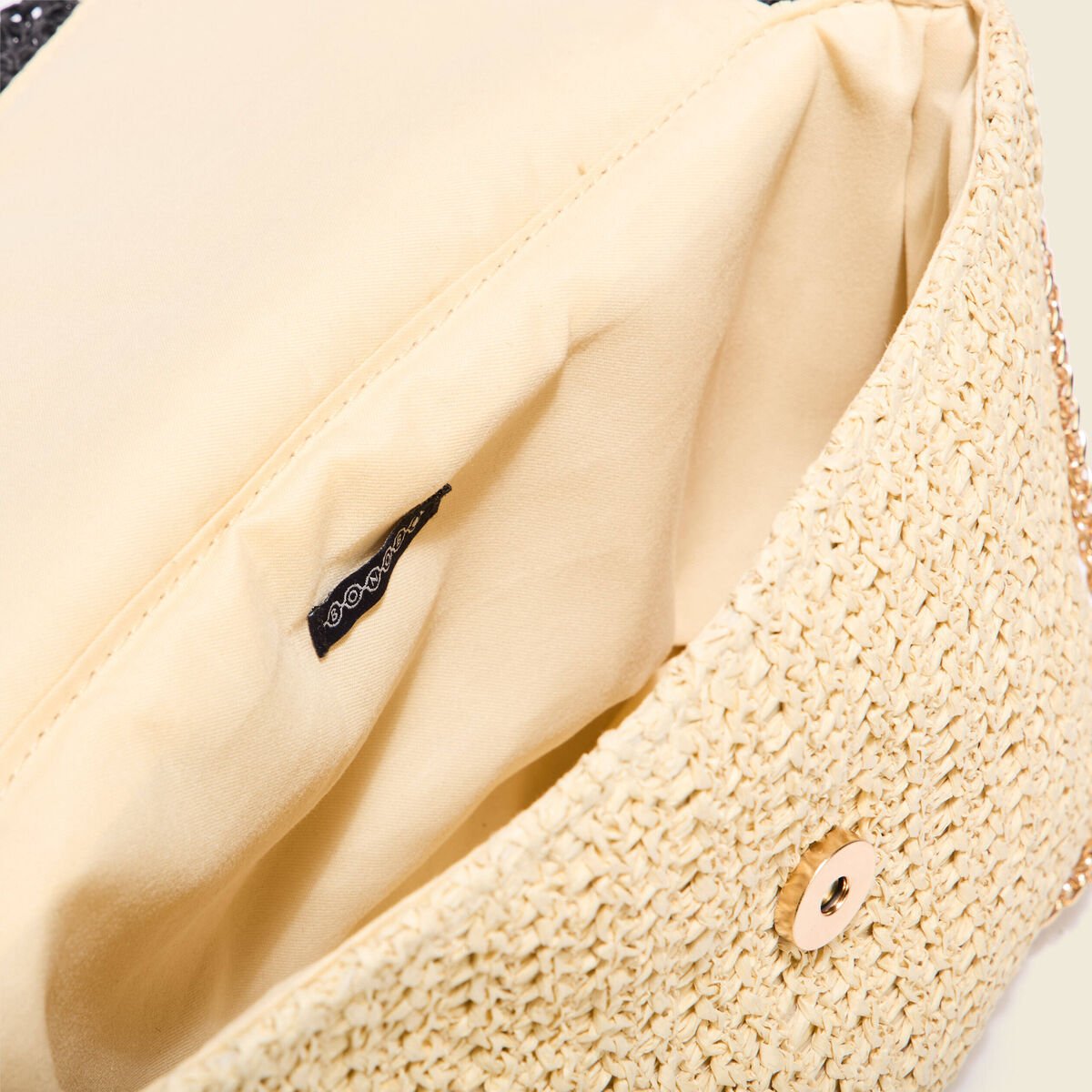 Sac tressé sable femme