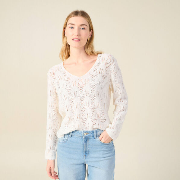 pull eco responsable ecru femme Pull éco-responsable ecru femme