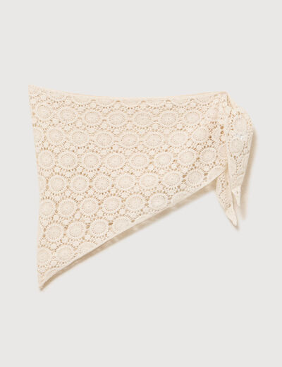 Foulard en coton ivoire femme