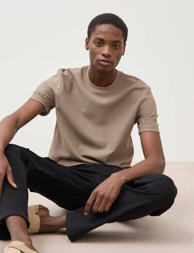 T-shirt manches courtes taupe homme