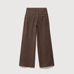 Pantalon large taille standard marron fonc&eacute; femme