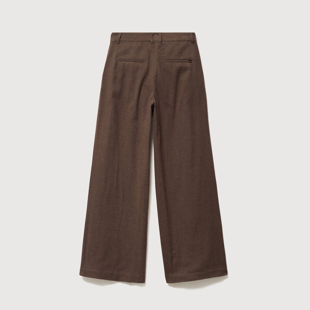 Pantalon large taille standard marron fonc&eacute; femme