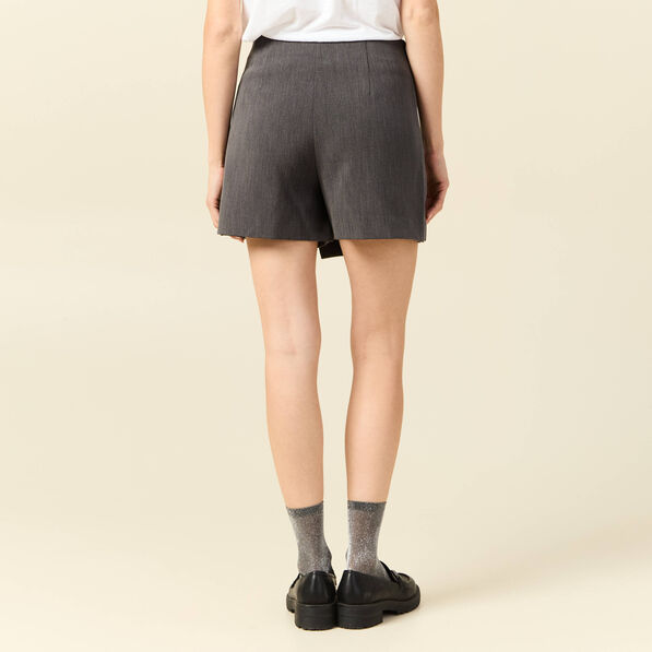 Jupe-short taille haute gris femme