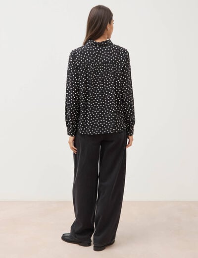 Blouse manches longues noir femme