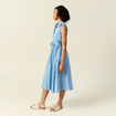 Robe longue trapèze jean denim bleach femme