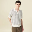 Polo ample en coton manches courtes ecru homme