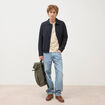 Blouson manches longues doubl&eacute; bleu marine homme