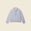 Sweat col camionneur boutonné gris femme