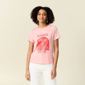 t shirt manches courtes rose femme T-shirt manches courtes rose femme