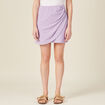 Jupe ajustée drapée en tricot mauve femme