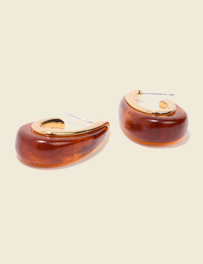 Boucles d'oreilles marron clair femme