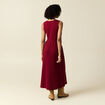 Robe longue droite boutons rouge femme