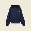 Sweat oversize &agrave; capuche en coton bleu marine femme