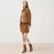 Mini-jupe doubl&eacute;e marron femme