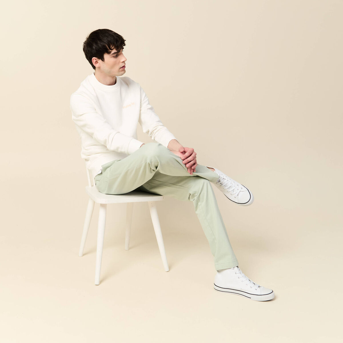 Pantalon slim Instinct chino vert clair homme