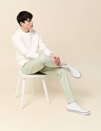 Pantalon slim Instinct chino vert clair homme