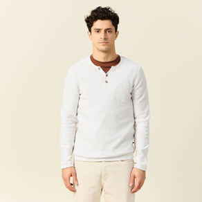 Pull manches longues ecru homme