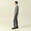 Pull manches longues col rond gris homme