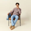 Pull manches longues vieux rose homme