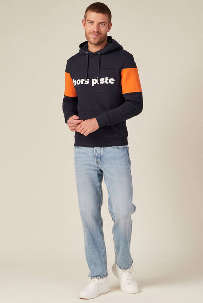 Sweat à capuche bleu marine homme