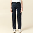 Jeans straight taille haute denim brut rinse femme