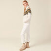 Pull manches longues col roulé ecru femme