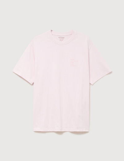 T-shirt en coton manches courtes rose homme