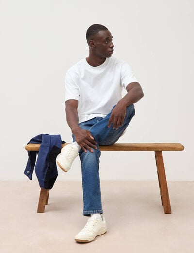 Jeans straight longueur 30 denim stone homme